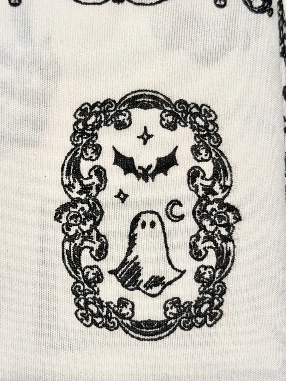 Cynthia Rowley FULL Sheet Set Halloween Gothic Skulls Pumpkins Black White 4pc